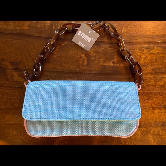 Studio 33 multi color purse with chain strap. - Picture 6 of 7